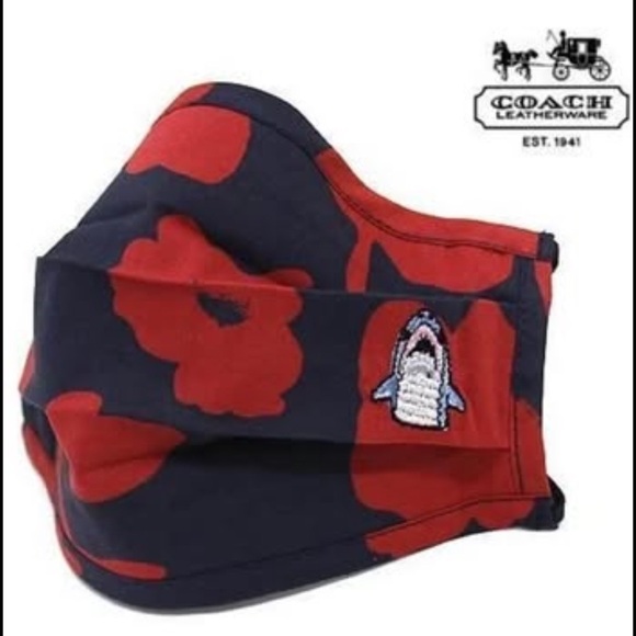 COACH 'Sharky Wild Flower Camo' Adult Unisex Face cover Red Adjustable Reuse NWT - Picture 1 of 3